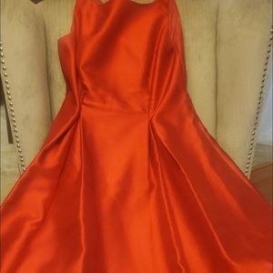 Adriana Papell Red Silk Dress Size 12